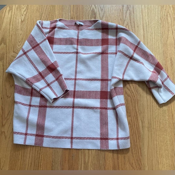 Plaid Cotton Sweater Top - Picture 1 of 2